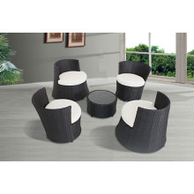 Pátio de luxo exterior PE rotim vime 5pcs Set